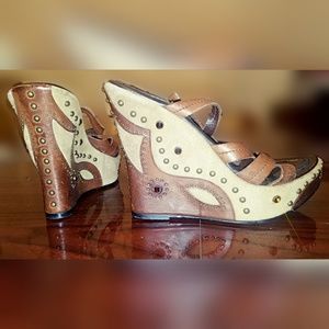 Vintage Steve Madden Lux embellished wedges